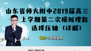 山东省师大附中2019届高三上学期第二次模拟理数选择压轴（详解）