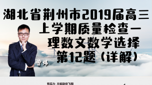 湖北省荆州市2019届高三上学期质量检查一理数文数学选择第12题（详解）