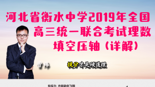 河北省衡水中学2019年全国高三统一联合考试理数填空压轴（详解）