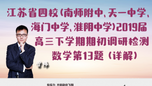 江苏省四校（南师附中、天一中学、海门中学、淮阴中学）2019届高三下学期期初调研检测数学第13题（详解）