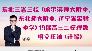 东北三省三校（哈尔滨师大附中、东北师大附中、辽宁省实验中学）2019届高三二模理数填空压轴（详解）