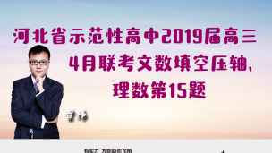 河北省示范性高中2019届高三4月联考文数填空压轴、理数第15题