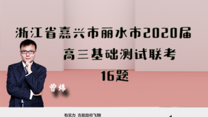 浙江省嘉兴市丽水市2020届高三基础测试联考16题