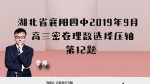 湖北省襄阳四中2019年9月高三密卷理数选择压轴第12题