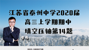 江苏省泰州中学2020届高三上学期期中填空压轴第14题