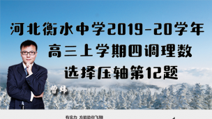 河北衡水中学2019-2020学年高三上学期四调理数选择压轴第12题