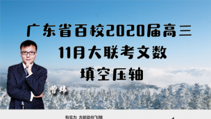 广东省百校2020届高三11月大联考文数填空压轴