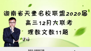 湖南省天壹名校联盟2020届高三12月大联考理数文数11题