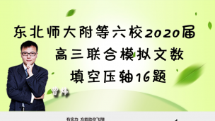 东北师大附中等六校2020届高三联合模拟文数填空压轴16题