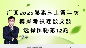 广西2020届高三上学期第二次模拟考试理数文数选择压轴第12题