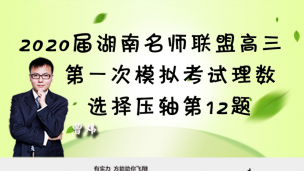 2020届湖南名师联盟高三第一次模拟考试理数选择压轴第12题