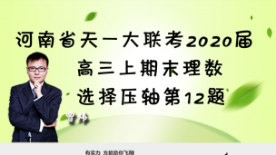 河南省天一大联考2020届高三上期末理数选择压轴第12题