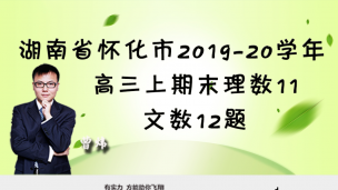 湖南省怀化市2019-2020学年高三上期末理数11文数12题