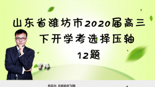 山东省潍坊市2020届高三下开学考选择压轴12题