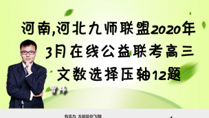 河南、河北九师联盟2020年3月在线公益联考高三文数选择压轴12题