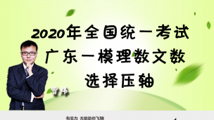 2020年普通高等学校招生全国统一考试广东省一模理数文数选择压轴